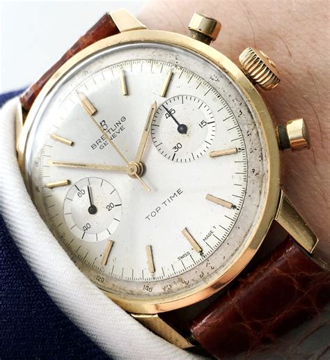 old breitling chronograph|vintage breitling top time chronograph.